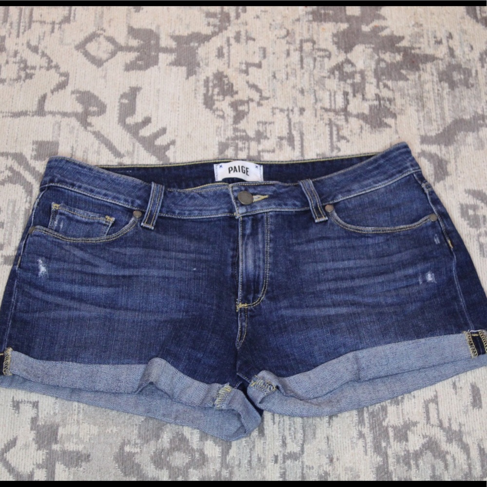 PAIGE Jimmy Jimmy Dark Wash Denim Short- 27
